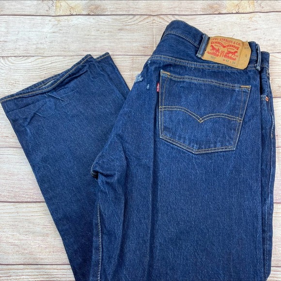 Levi’s 501 Distressed Repaired 501 Sturdy Denim Jeans - Picture 1 of 7
